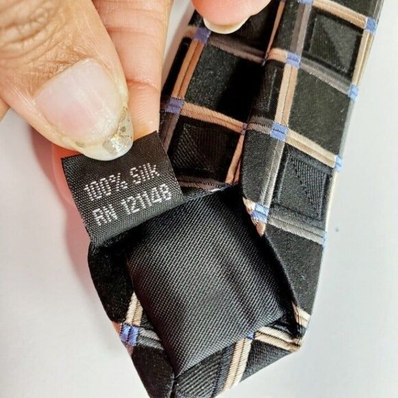 Michael Kors Neck Tie Silk Mens Geometric Square Business Regular Accessories - Picture 4 of 7